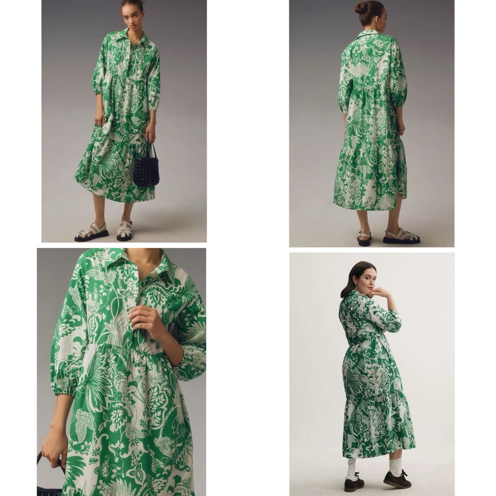 Anthropologie/Maeve The Bettina Tiered Shirt Dress